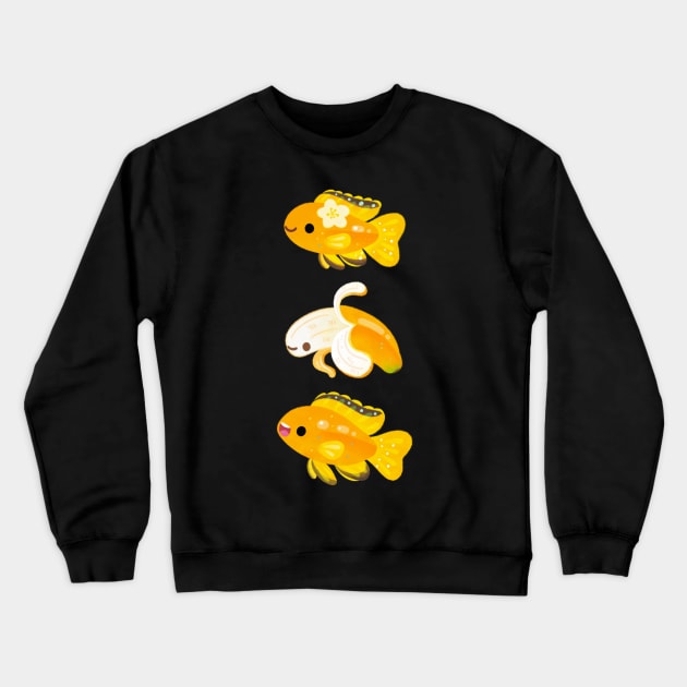 Banana cichlid(Electric yellow cichlid) Crewneck Sweatshirt by pikaole